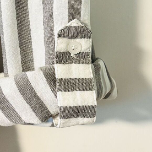 Jones New York XL grey & white stripe long tunic pockets side vents beachy - Picture 7 of 12